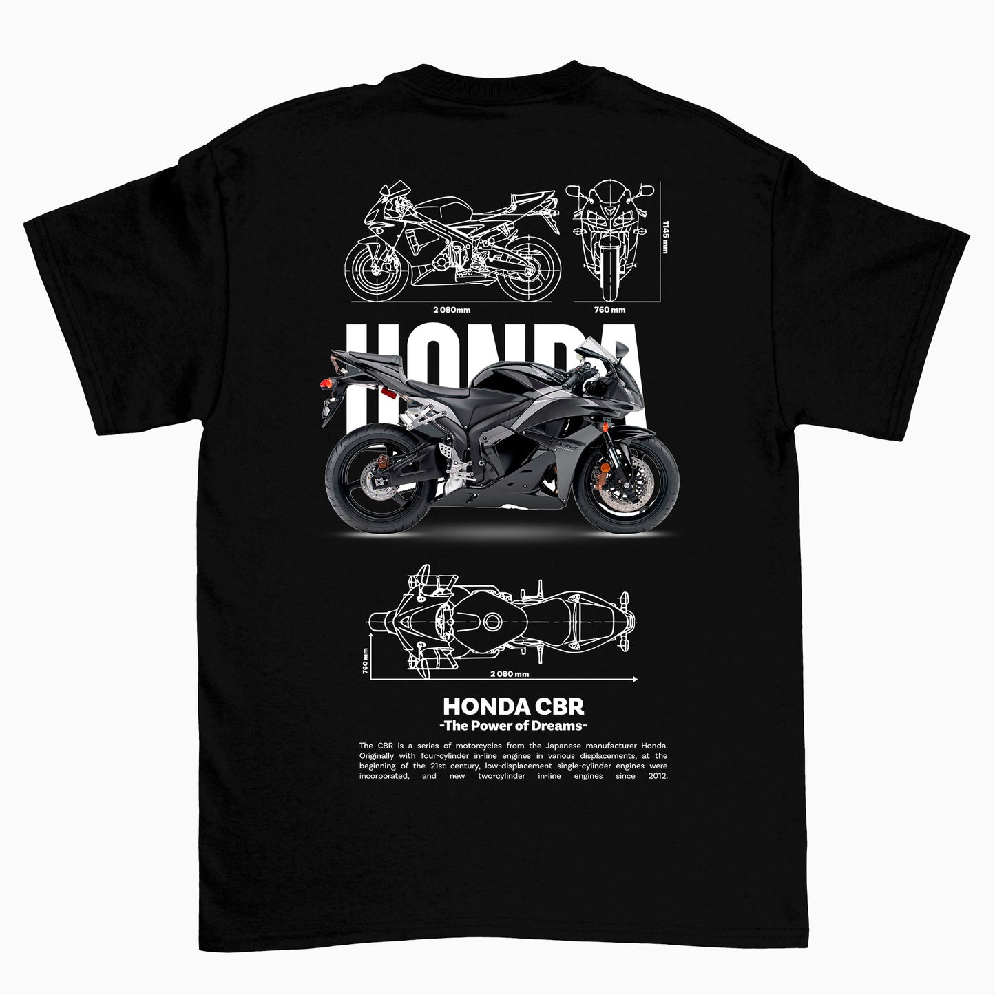 Camiseta Básica Unissex Honda CBR Template 3 G