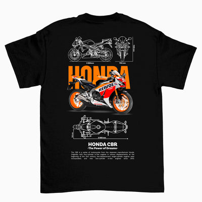 Camiseta Básica Unissex Honda CBR Template PNG white