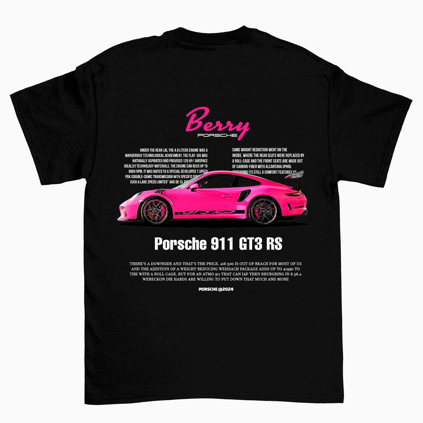 Camiseta Básica Unissex Porsche Berry BLANCO