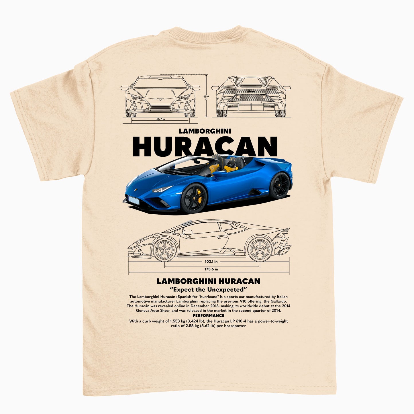 Camiseta Básica Unissex Lamborghini Huracan W