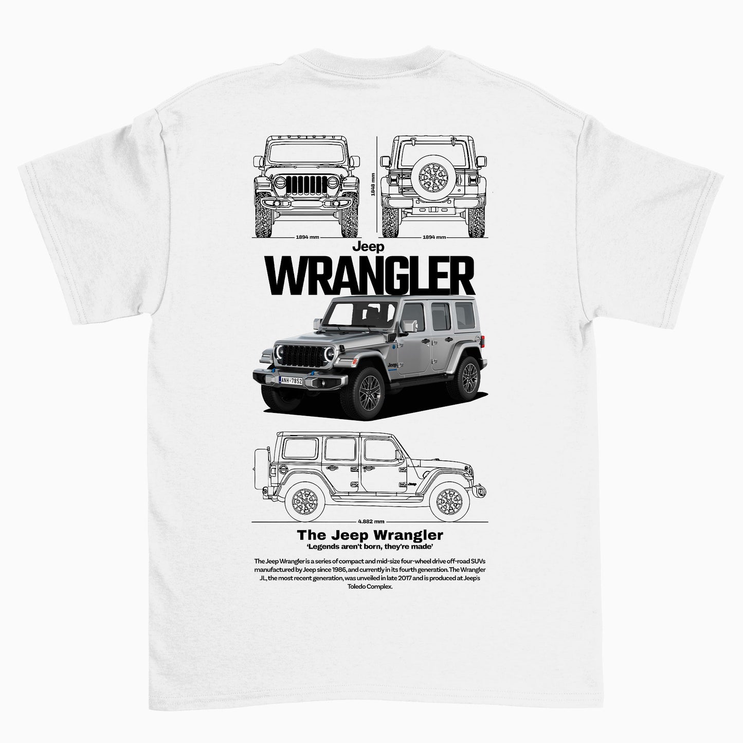 Camiseta Básica Unissex Jeep Wrangler white