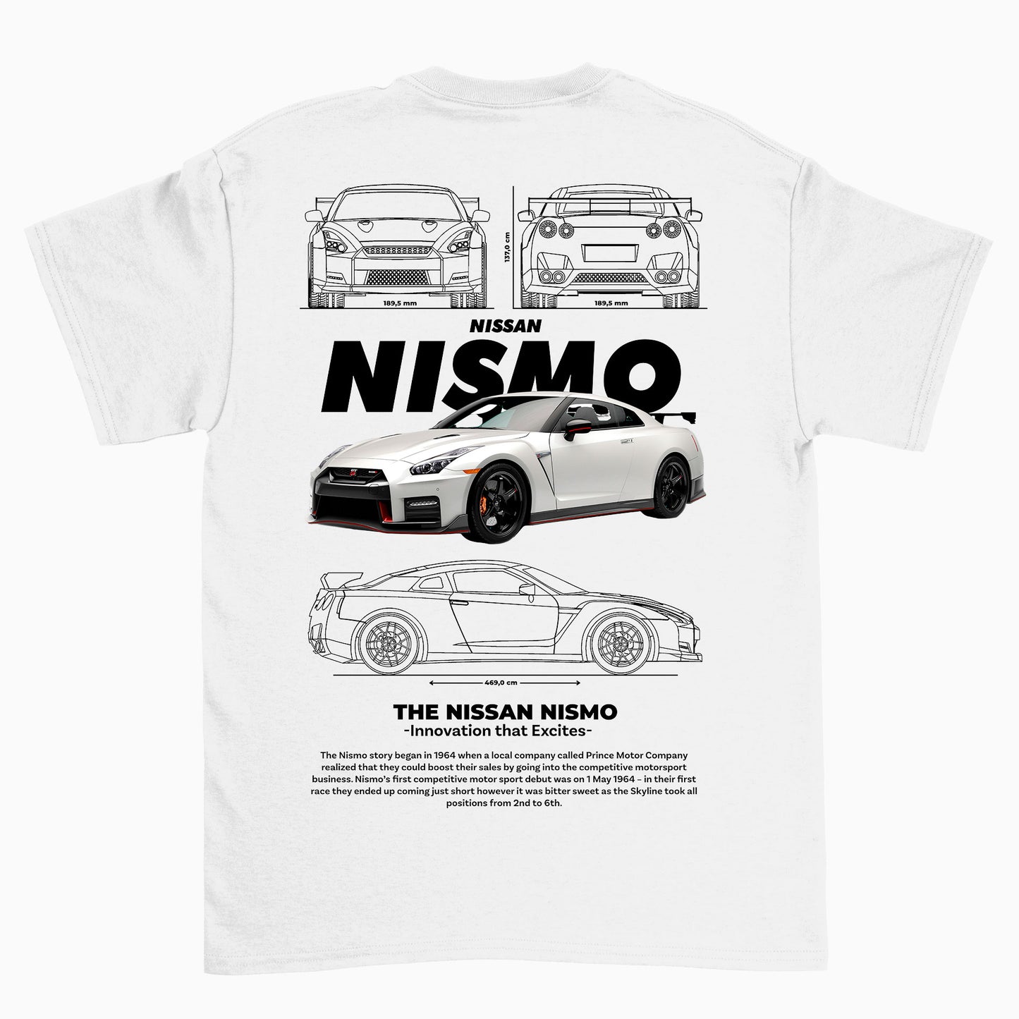 Camiseta Básica Unissex Nissan Nismo WHITE