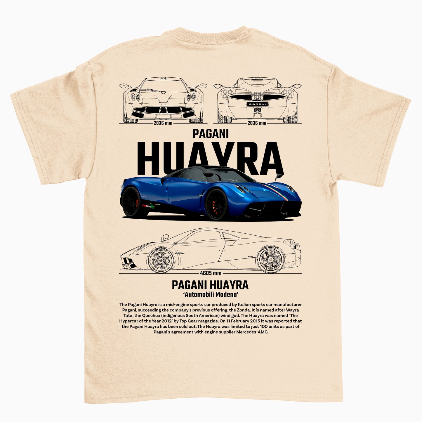 Camiseta Básica Unissex Pagani Huayra BRANCO