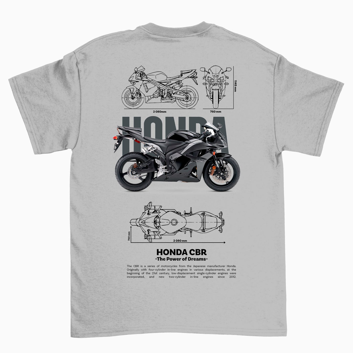 Camiseta Básica Unissex Honda CBR Template 3 G