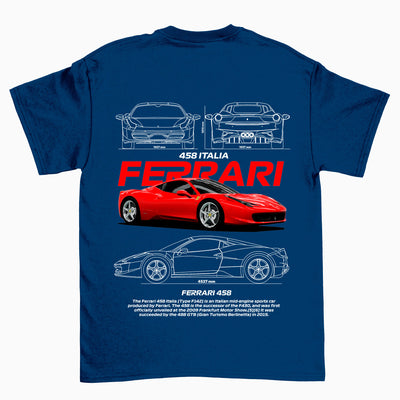 Camiseta Básica Unissex Ferrari 458 Italia White