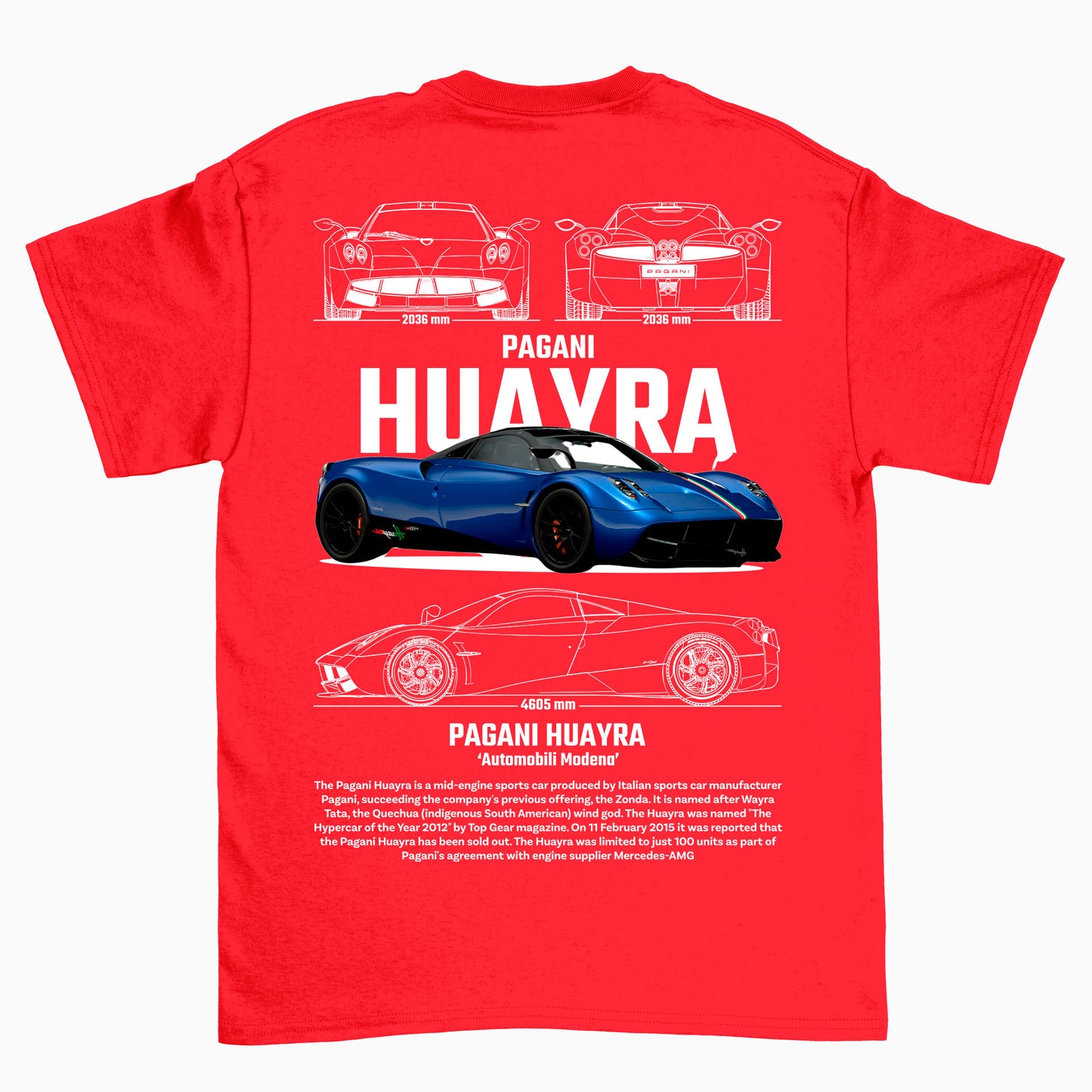 Camiseta Básica Unissex Pagani Huayra BRANCO