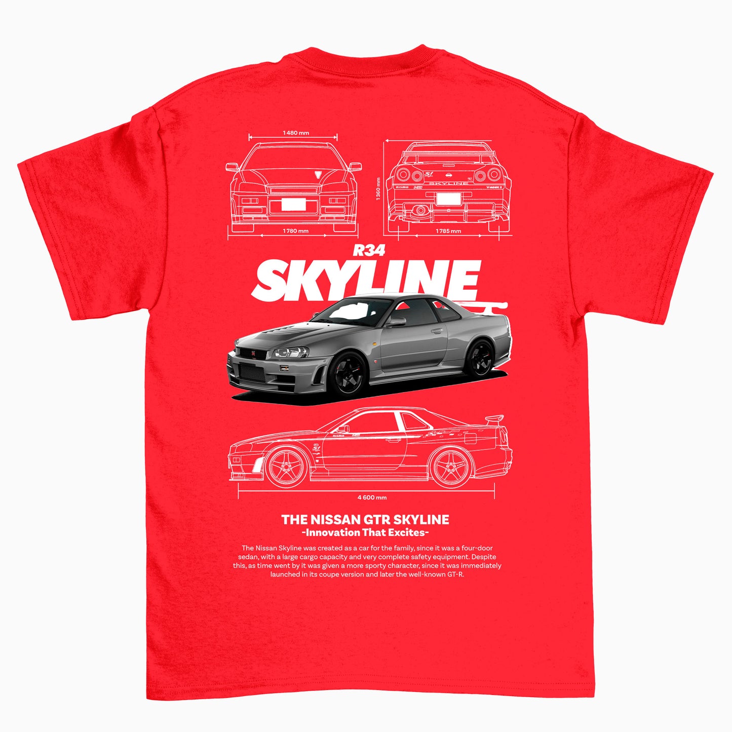 Camiseta Básica Unissex Nissan GTR Skyline R34 04