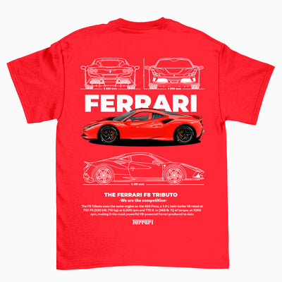 Camiseta Básica Unissex Ferrari F8 Tributo - WHITE