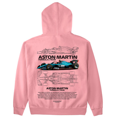 Moletom Básico Com Capuz Unissex Aston Martin Fórmula 1 TEAM-ROSA BEBE