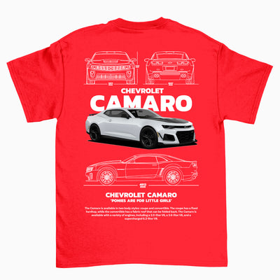 Camiseta Básica Unissex Chevrolet Camaro - Blanco