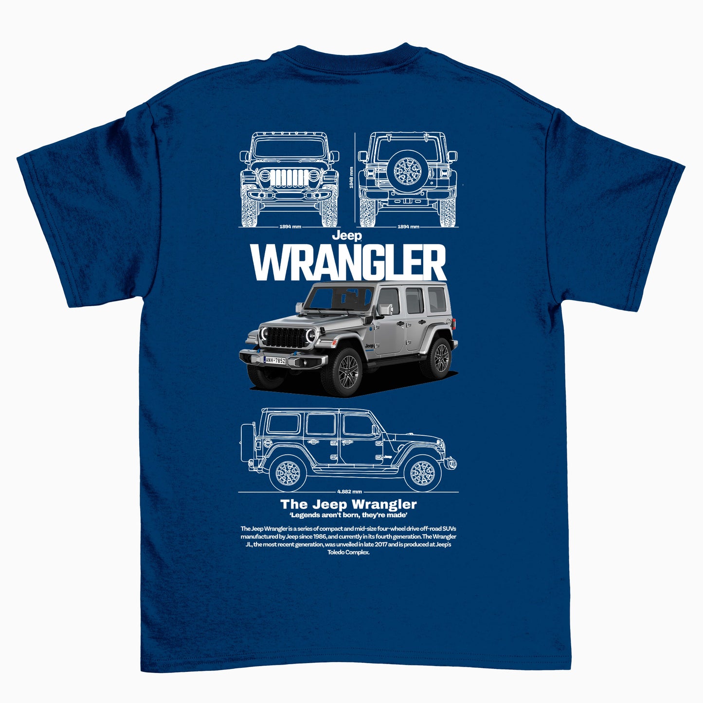 Camiseta Básica Unissex Jeep Wrangler white