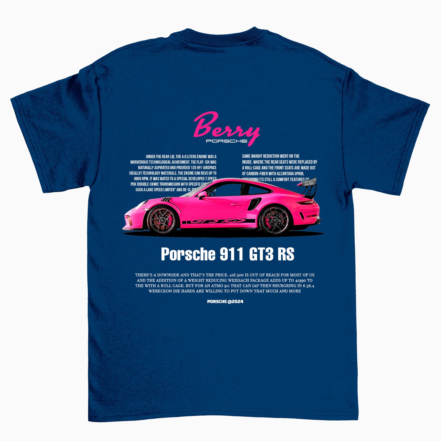 Camiseta Básica Unissex Porsche Berry BLANCO