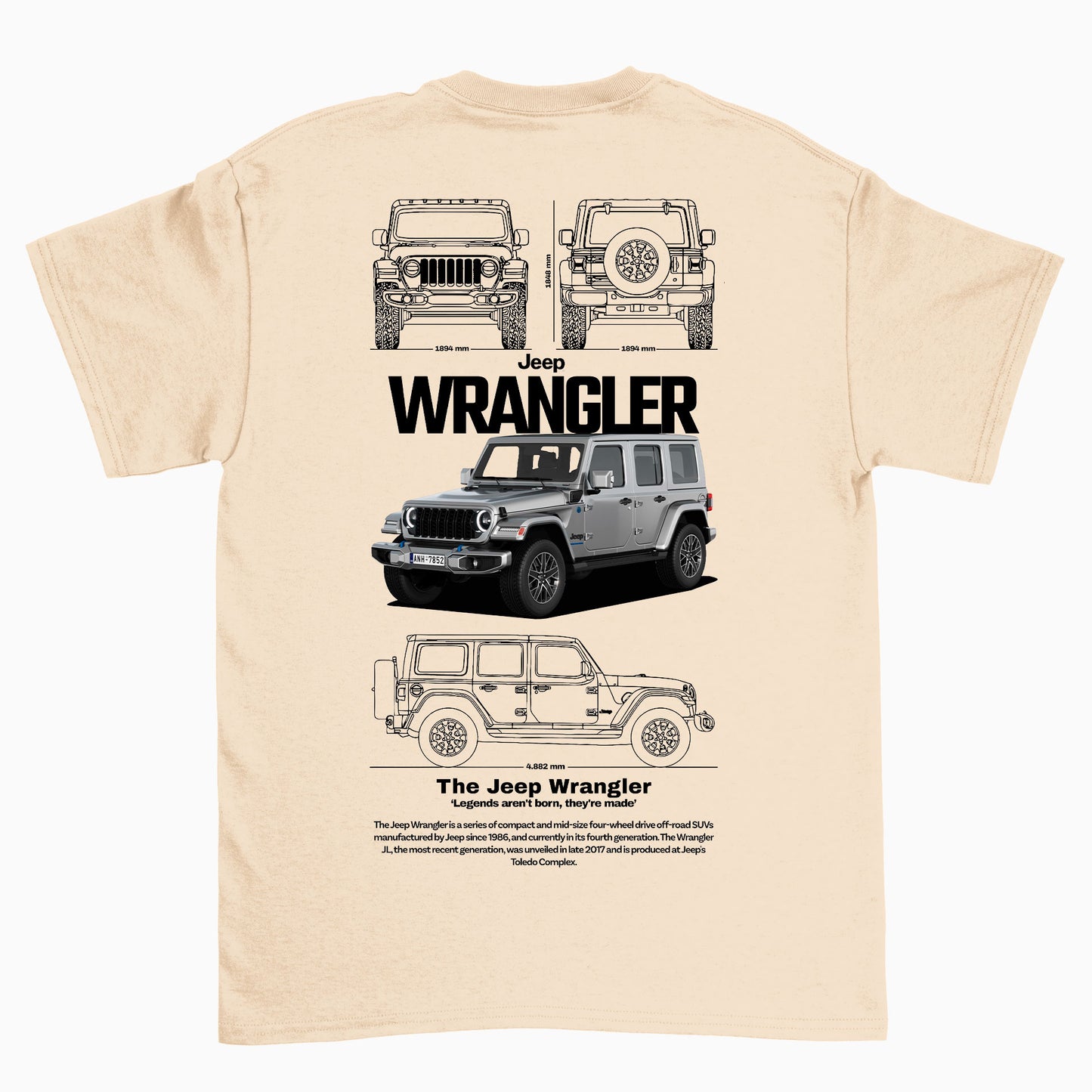 Camiseta Básica Unissex Jeep Wrangler white