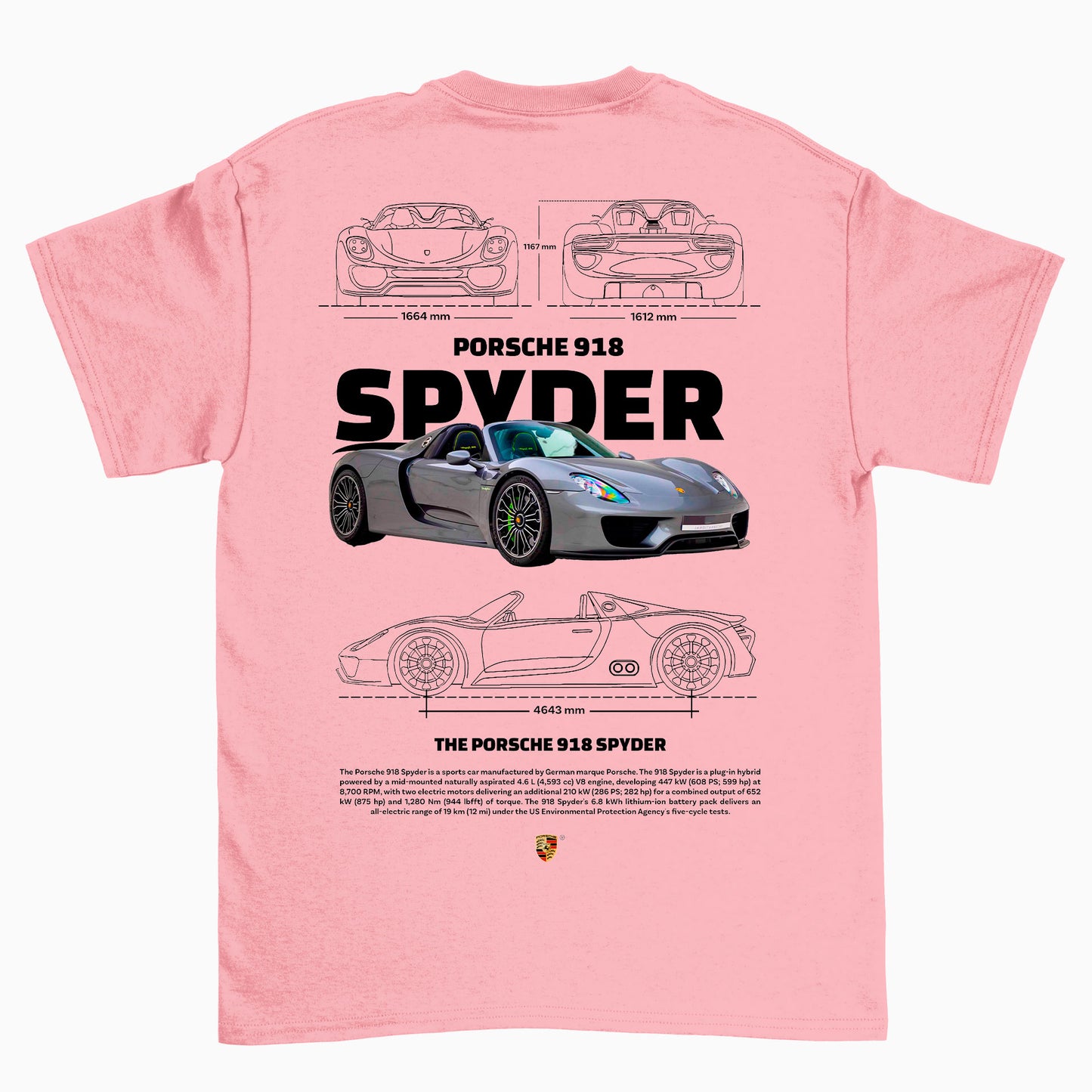 Camiseta Básica Unissex Porsche 918 Spyder 2 w BRANCO