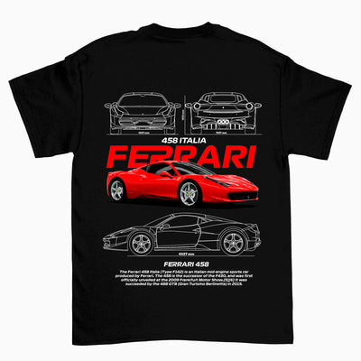 Camiseta Básica Unissex Ferrari 458 Italia White