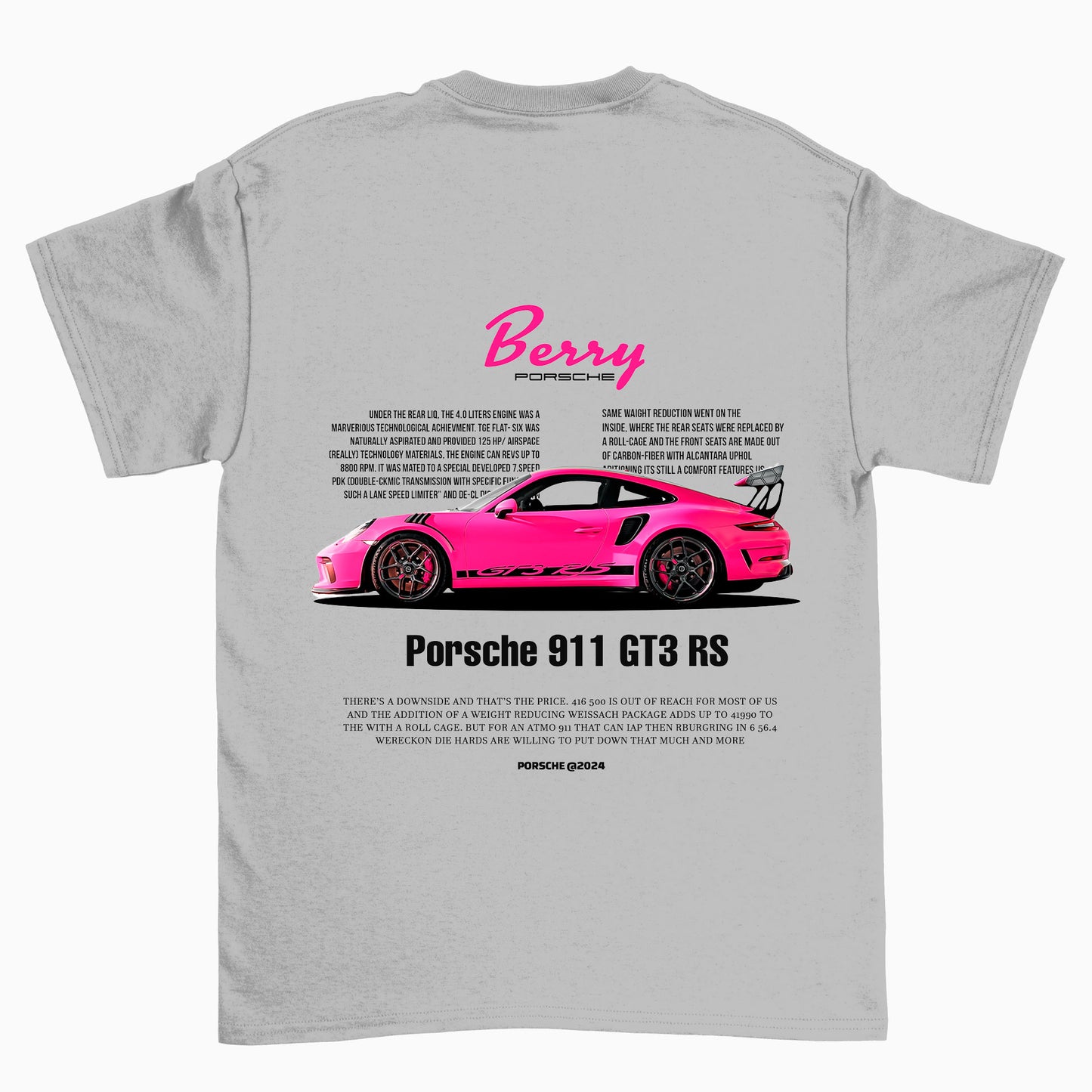 Camiseta Básica Unissex Porsche Berry BLANCO