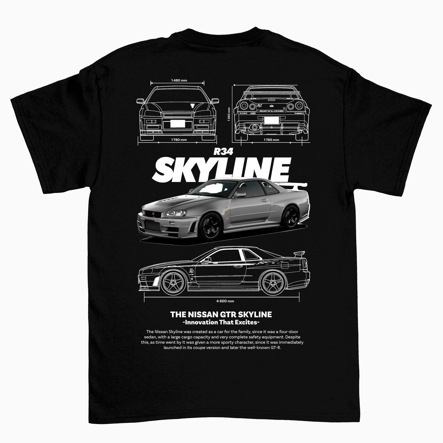 Camiseta Básica Unissex Nissan GTR Skyline R34 04