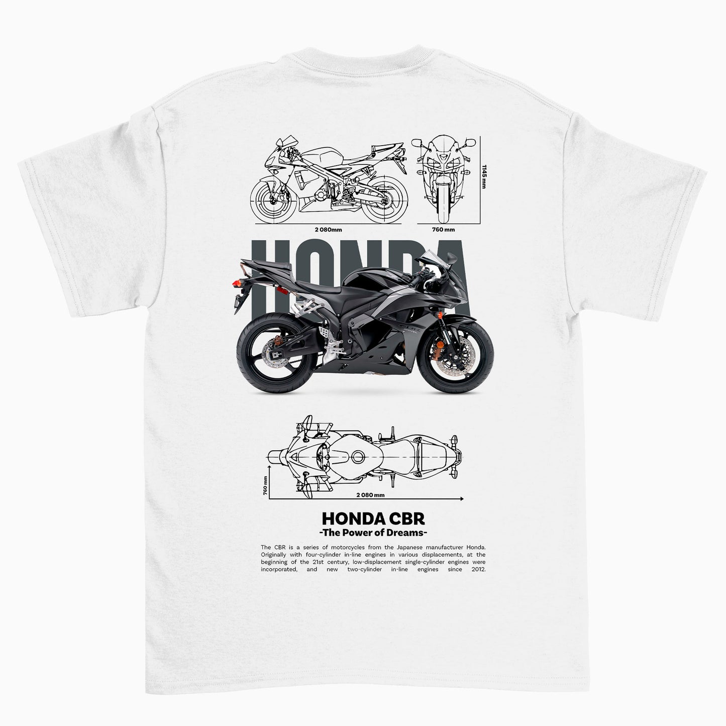 Camiseta Básica Unissex Honda CBR Template 3 G