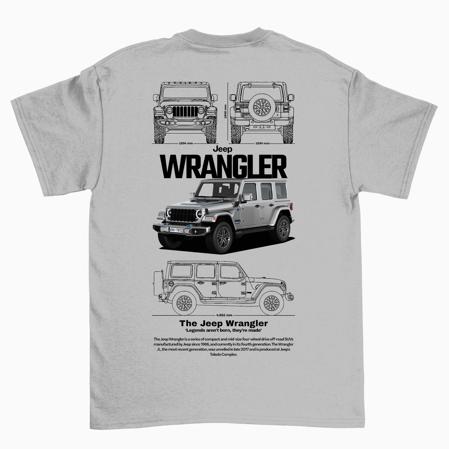 Camiseta Básica Unissex Jeep Wrangler white