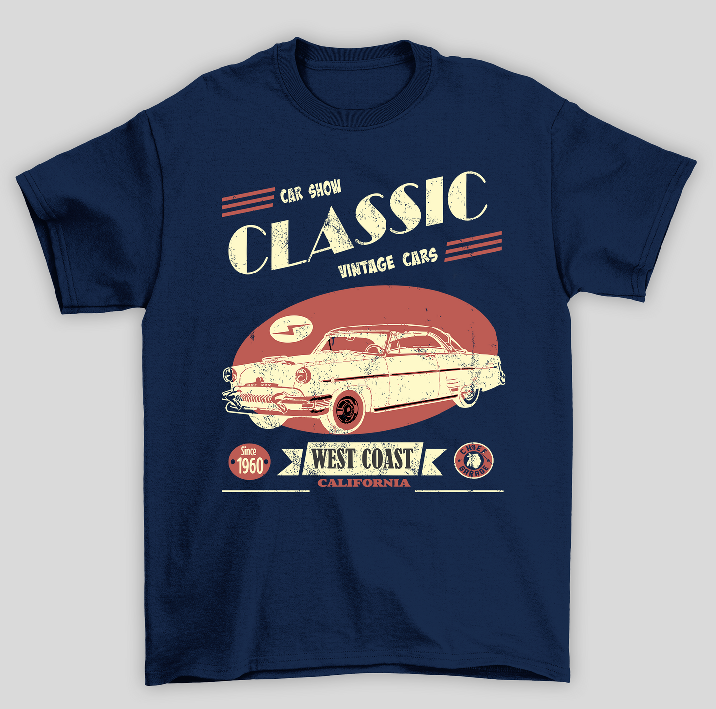 Camiseta Básica Unissex Vintage Cars West Coast