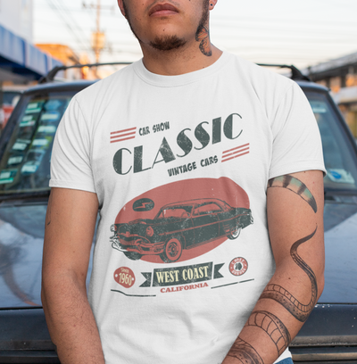 Camiseta Básica Unissex Vintage Cars West Coast