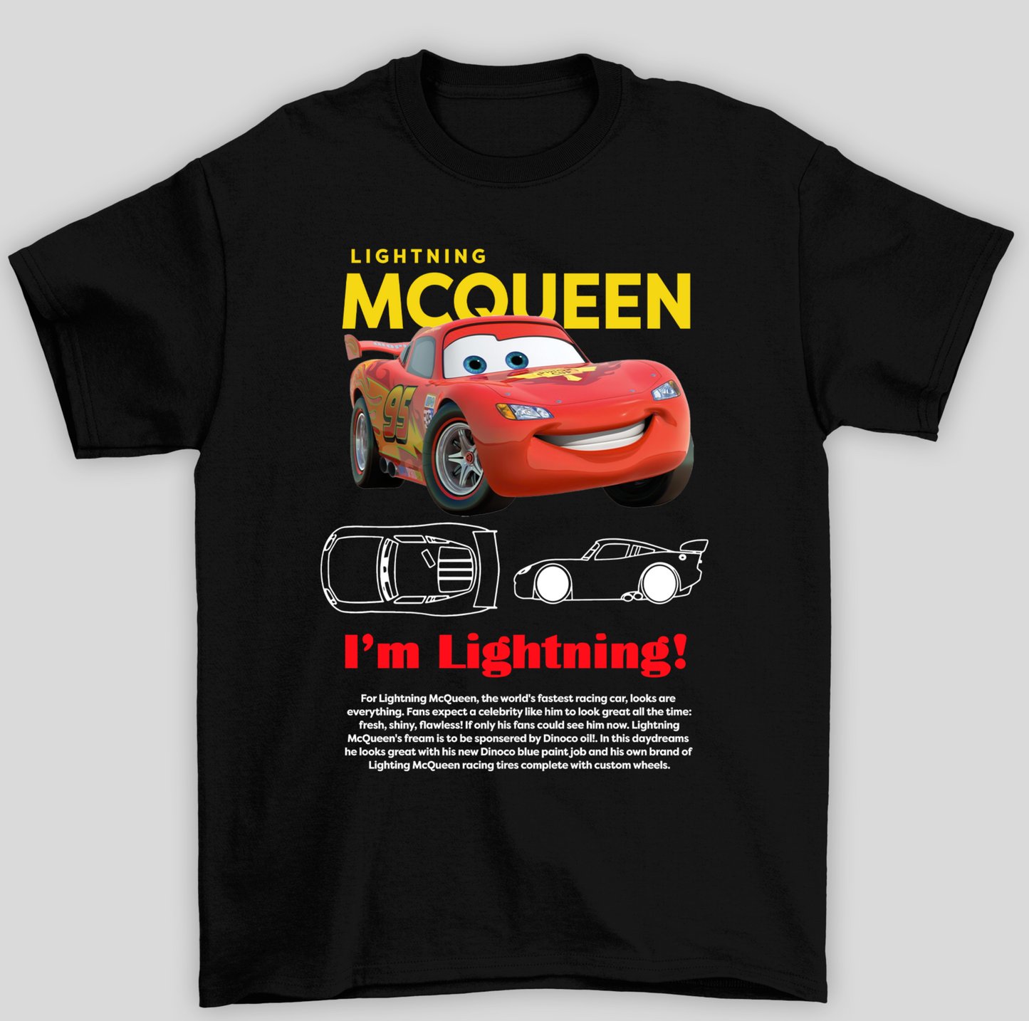 Camiseta Básica Unissex Lightning Mcqueen