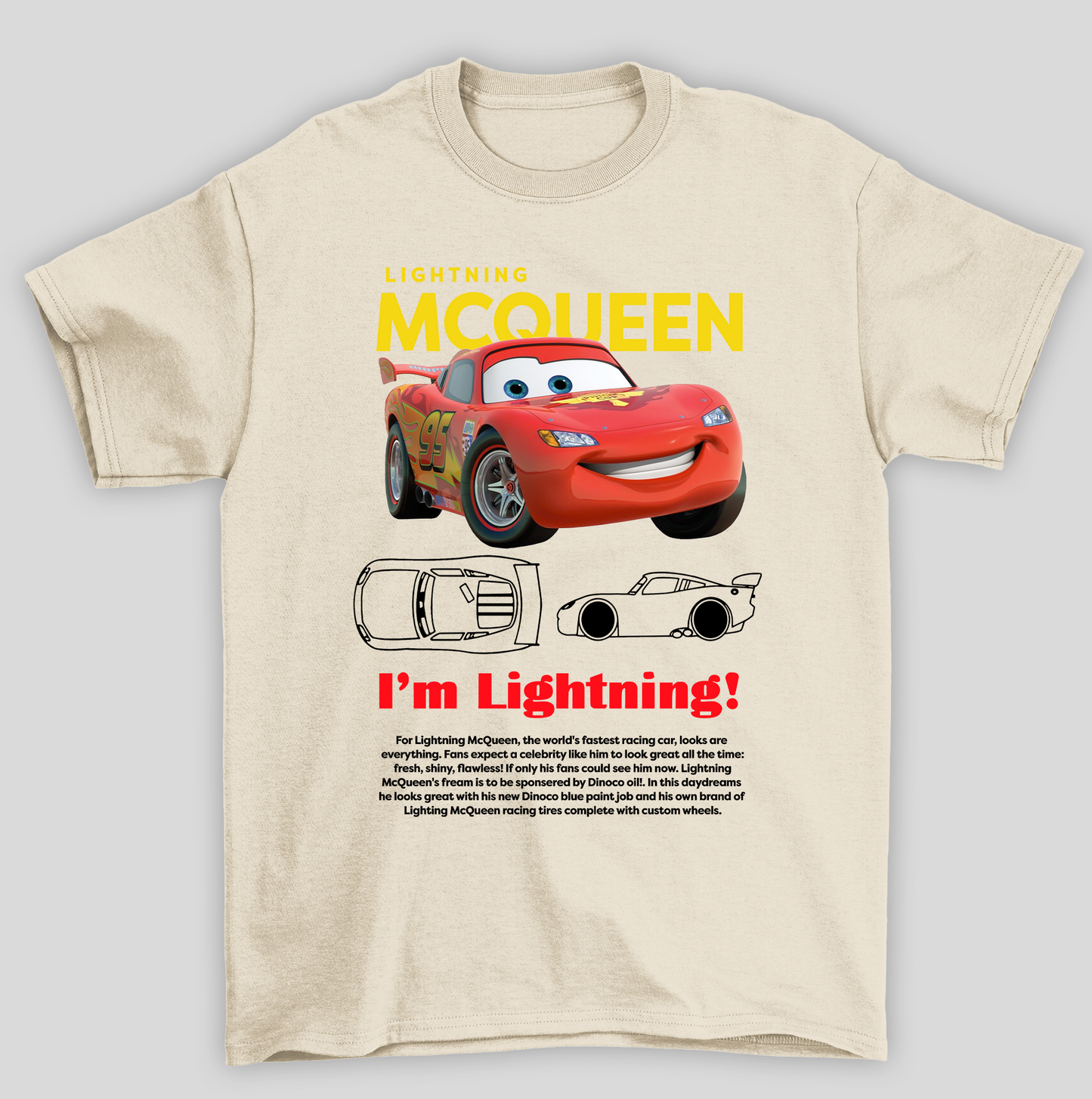 Camiseta Básica Unissex Lightning Mcqueen