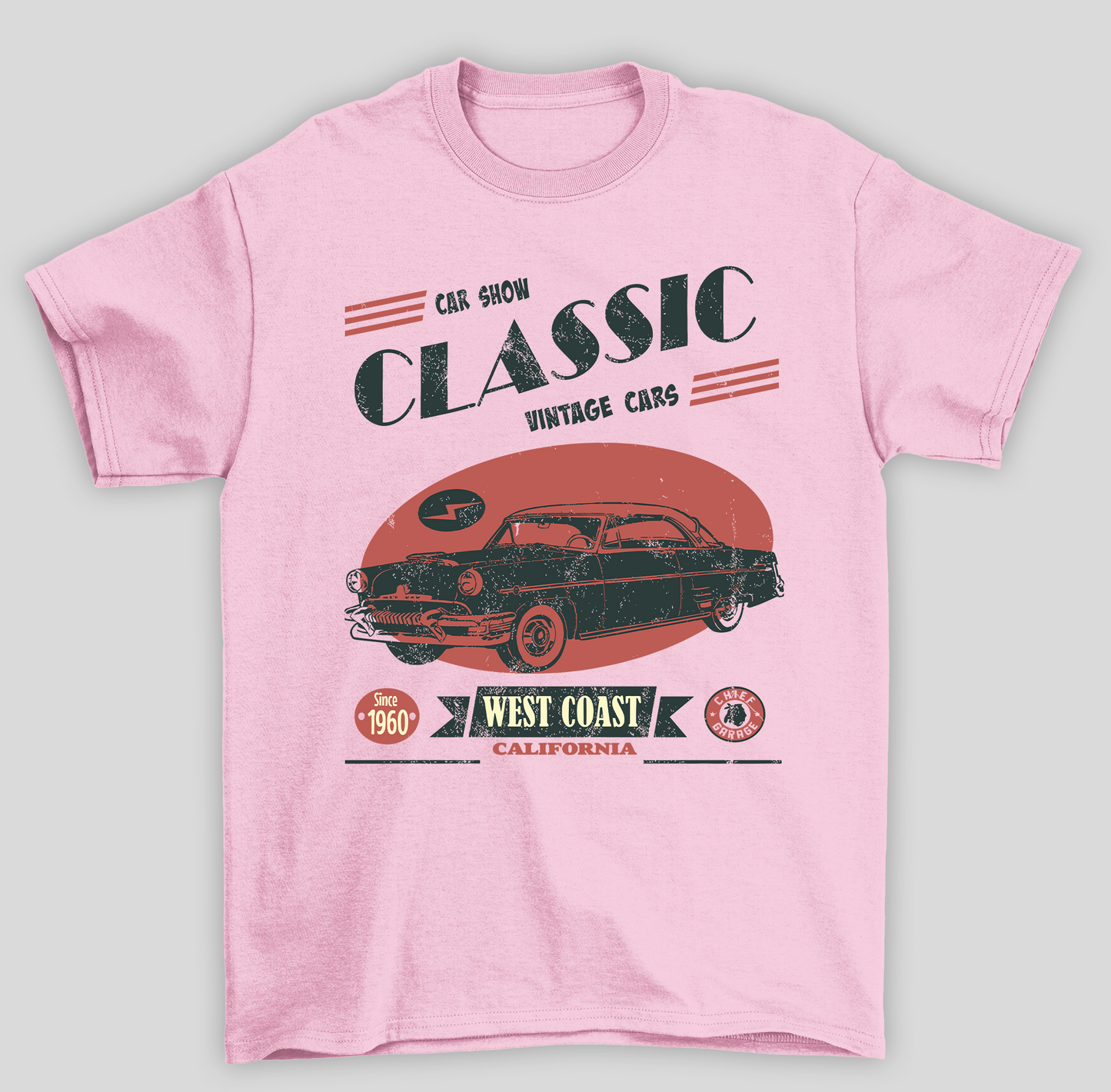 Camiseta Básica Unissex Vintage Cars West Coast