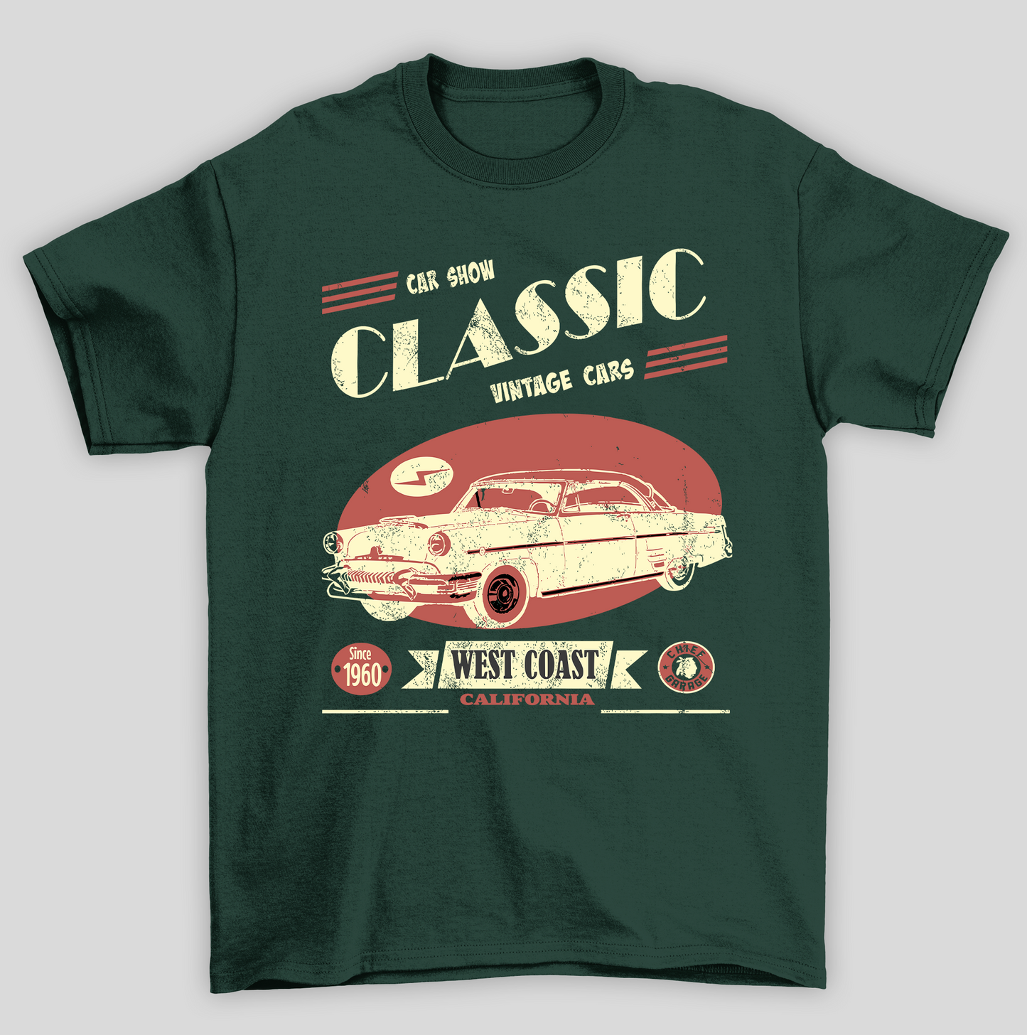 Camiseta Básica Unissex Vintage Cars West Coast