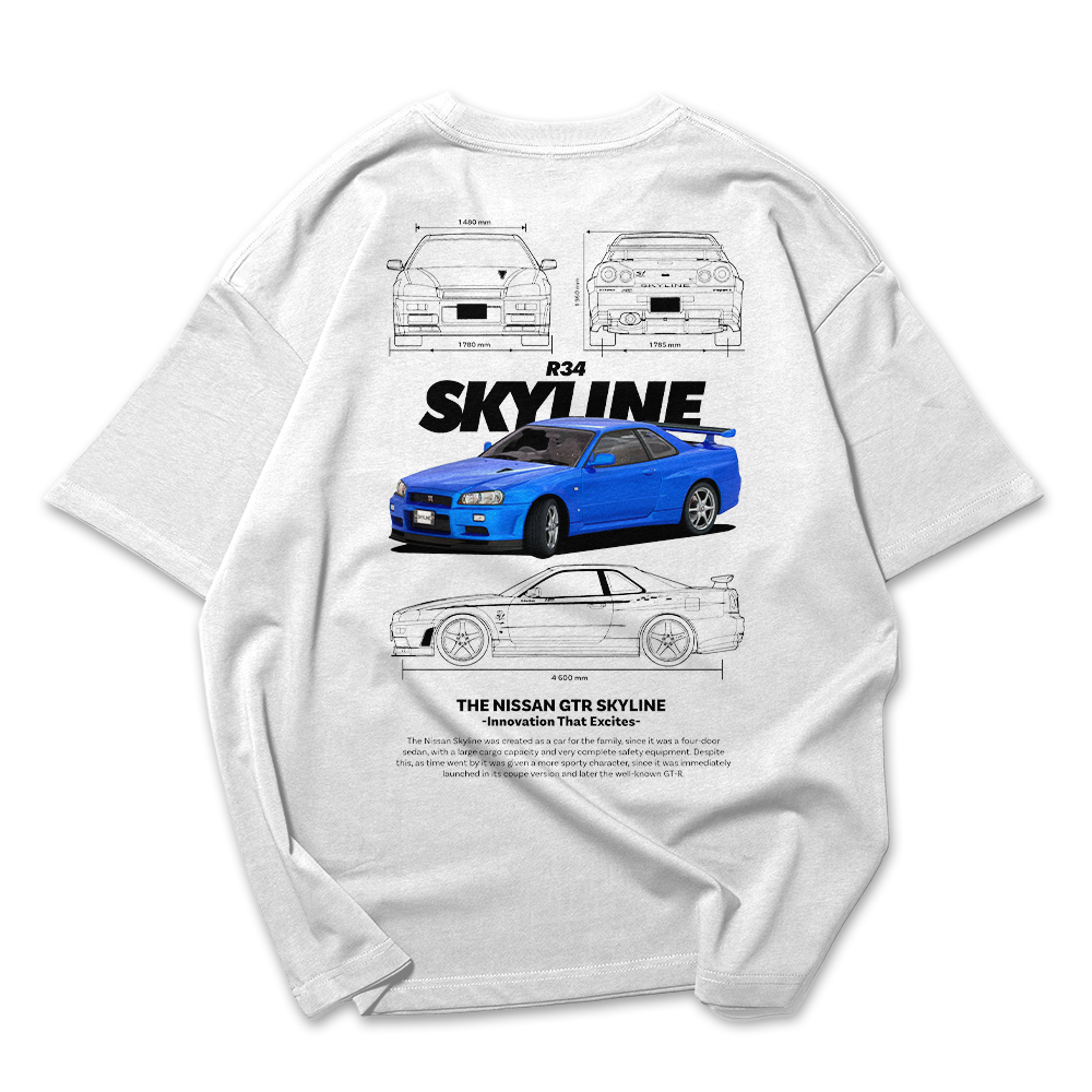 Camiseta Oversized Nissan GTR Skyline R34 06-2