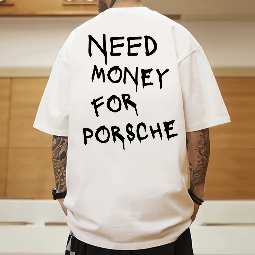 Camisa Oversized Unissex Need Money For Porsche- BRANCO