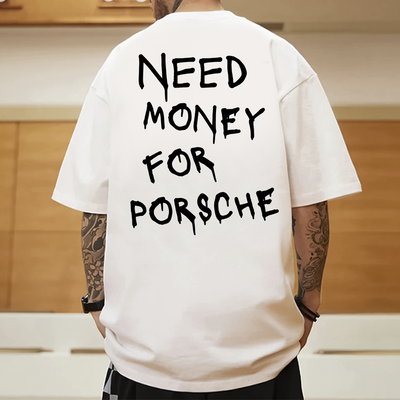 Camisa Oversized Unissex Need Money For Porsche- BRANCO