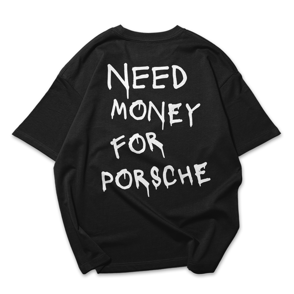 Camisa Oversized Unissex Need Money For Porsche- PRETO