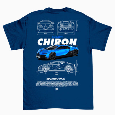 Camiseta Básica Unissex Bugatti Chiron White AZUL MARINHO
