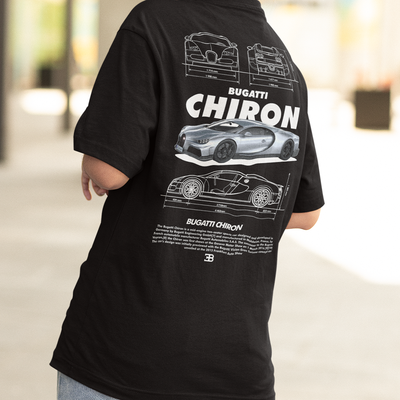 Camiseta Básica Unissex Bugatti Chiron v2 Black PRETO