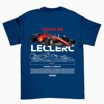 Camiseta Básica Unissex Charles Leclerc AZUL MARINHO