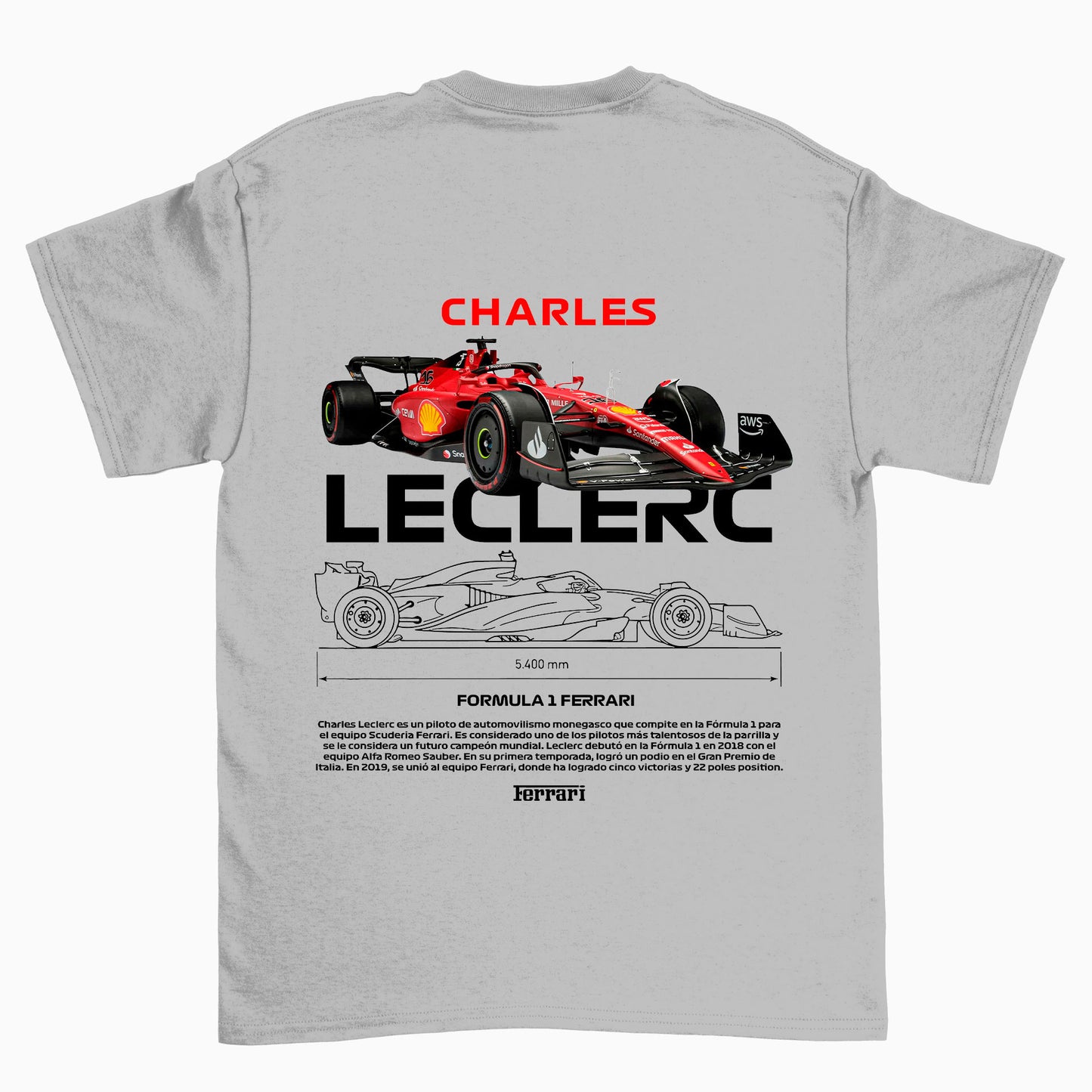 Camiseta Básica Unissex Charles Leclerc BRANO
