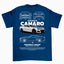 Camiseta Básica Unissex Chevrolet Camaro - Blanco- Azul-Marinho