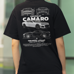 Camiseta Básica Unissex Chevrolet Camaro - Blanco