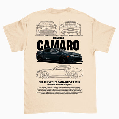Camiseta Básica Unissex Chevrolet Camaro Z28 2015 BLACK PEROLA 