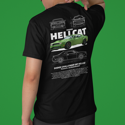Camiseta Básica Unissex Dodge Charger SRT HELLCAT PRETO
