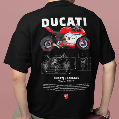 Camiseta Básica Unissex Ducati Panigale W - Preto