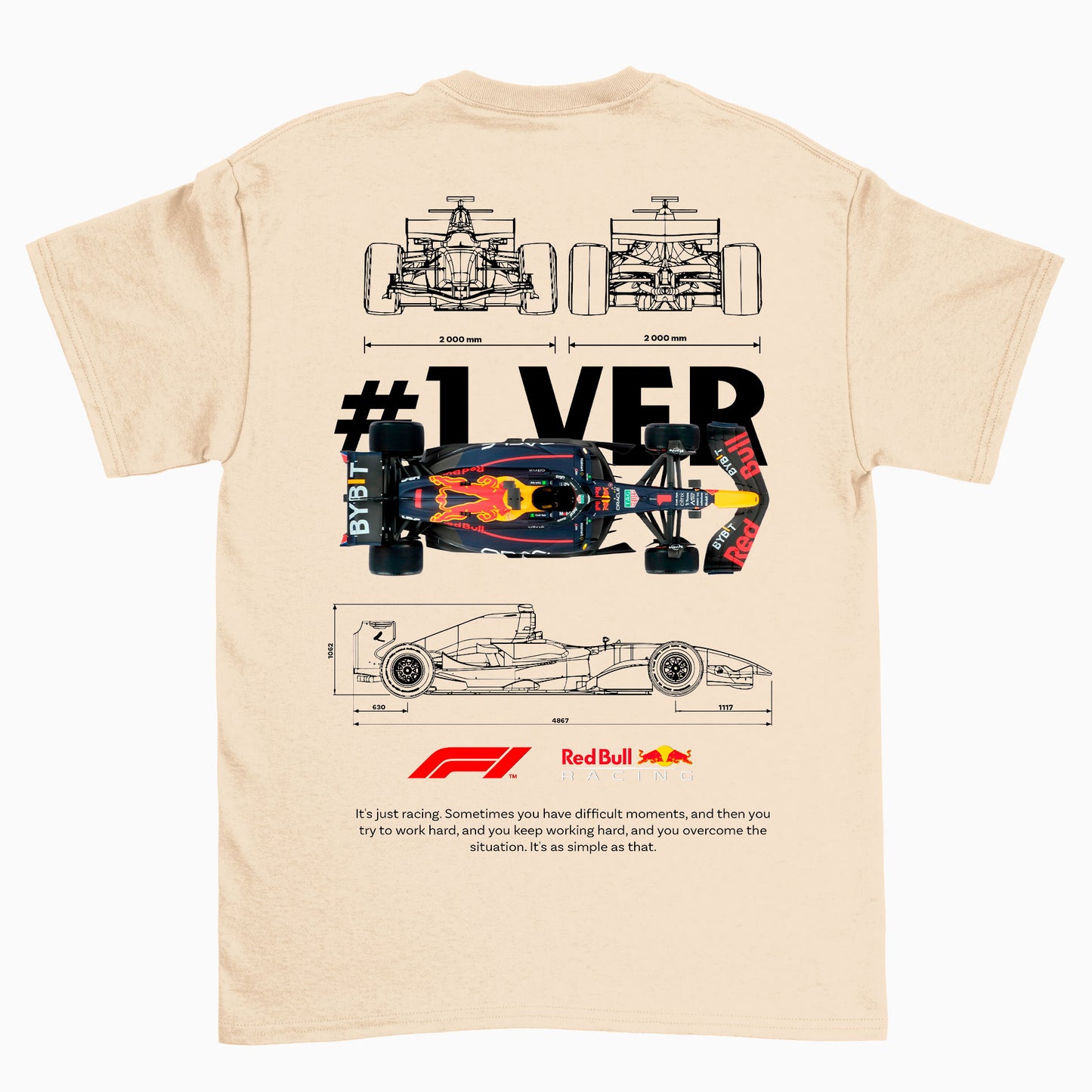 Camiseta Básica Unissex F1 Red Bull Car Template perola