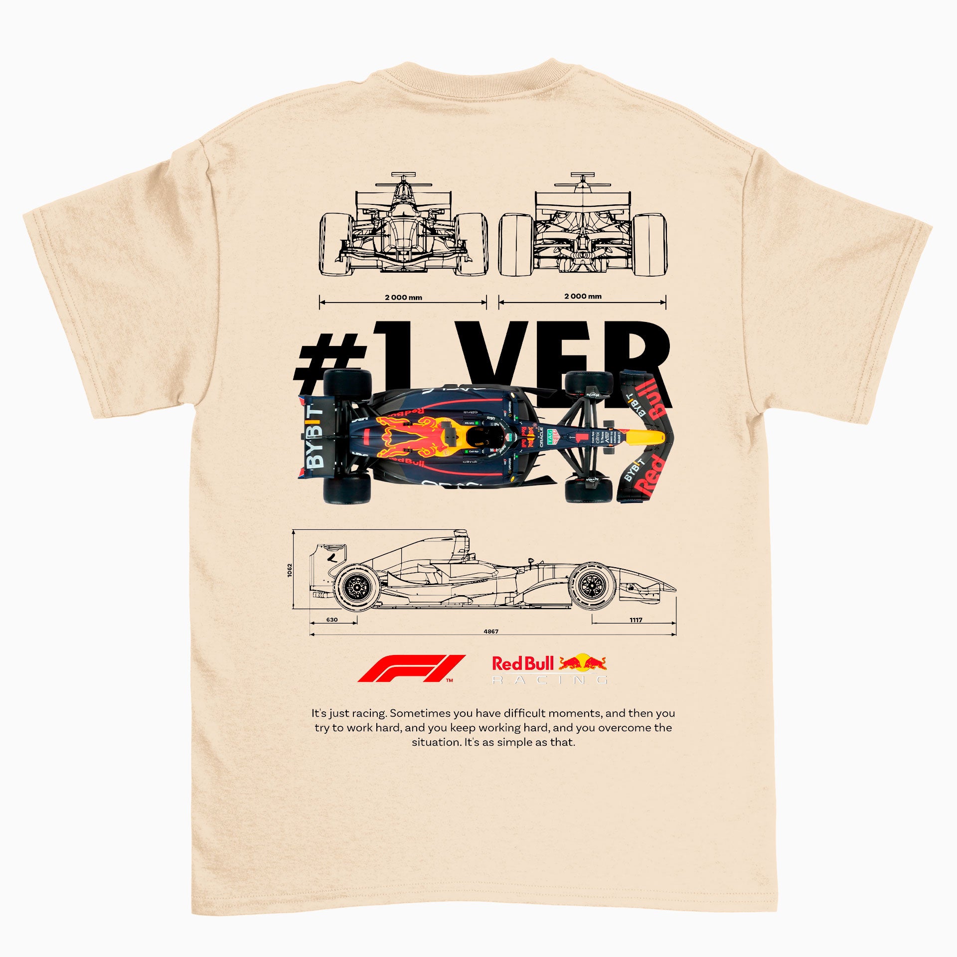Camiseta Básica Unissex F1 Red Bull Car Template perola