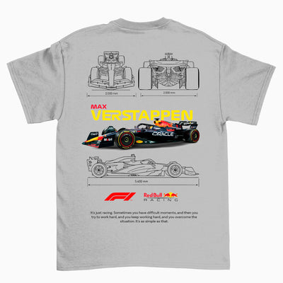 Camiseta Básica Unissex F1 Red Bull Verstappen CINZA