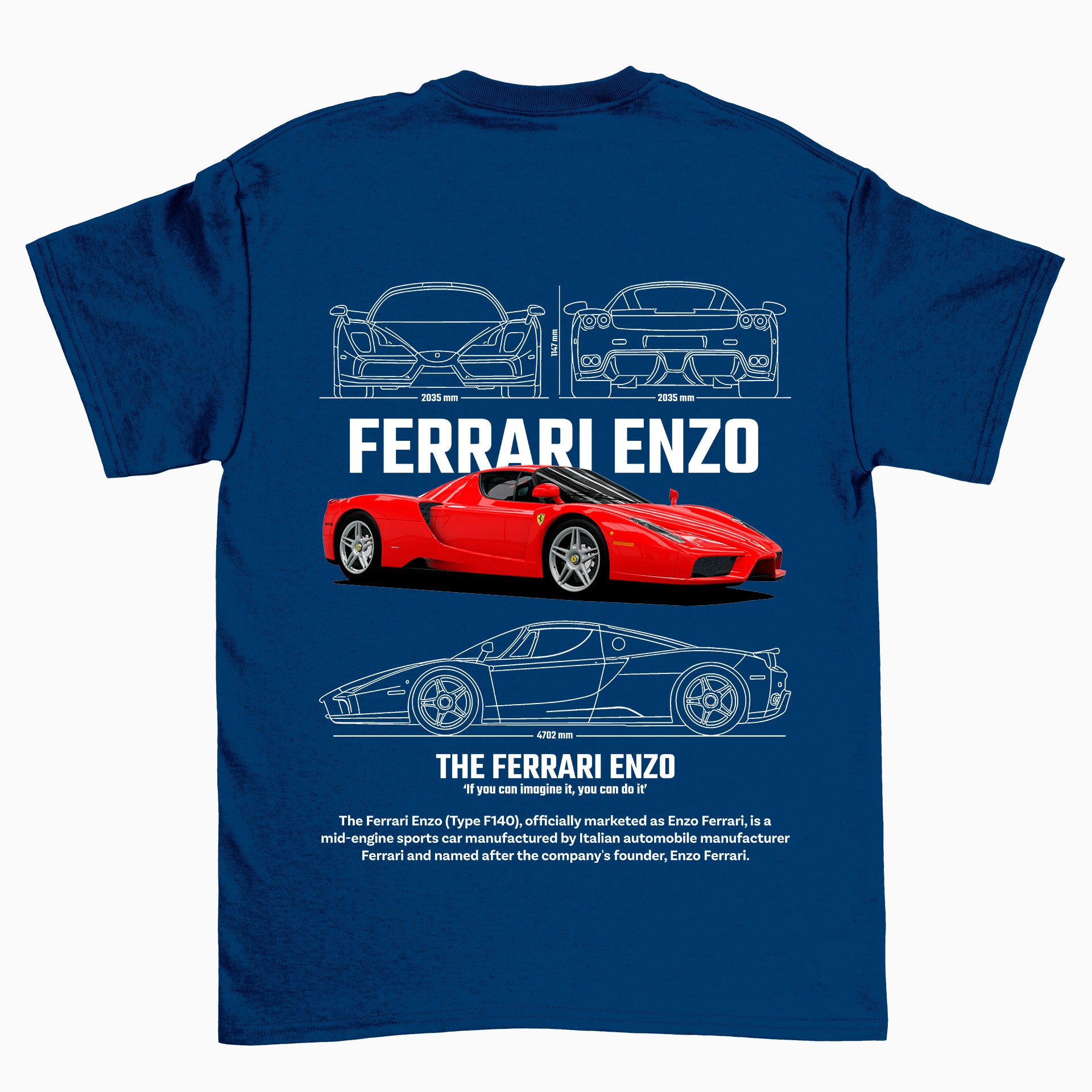 Camiseta Básica Unissex Ferrari Enzo W AZUL MARINHO