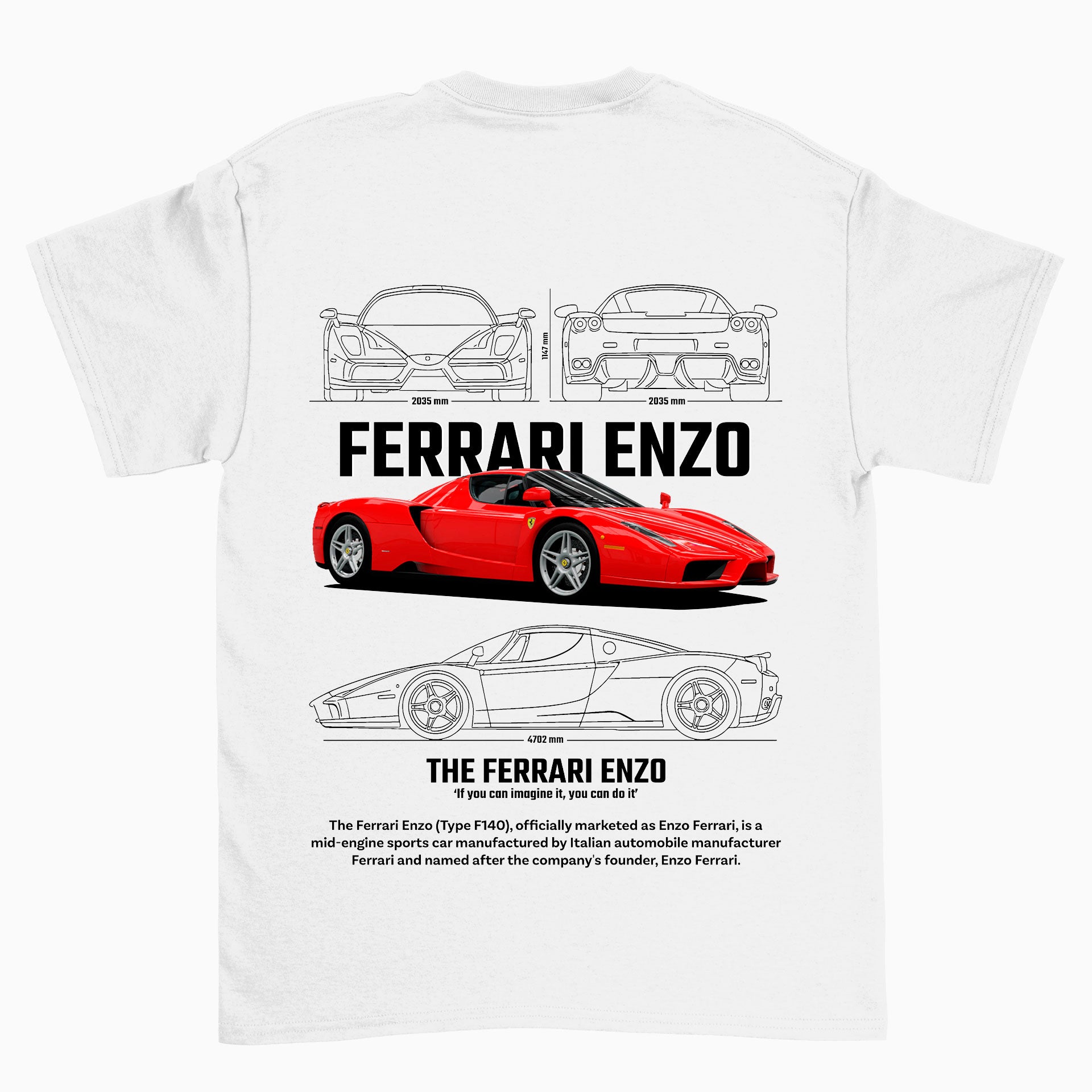 Camiseta Básica Unissex Ferrari Enzo W BRANCO