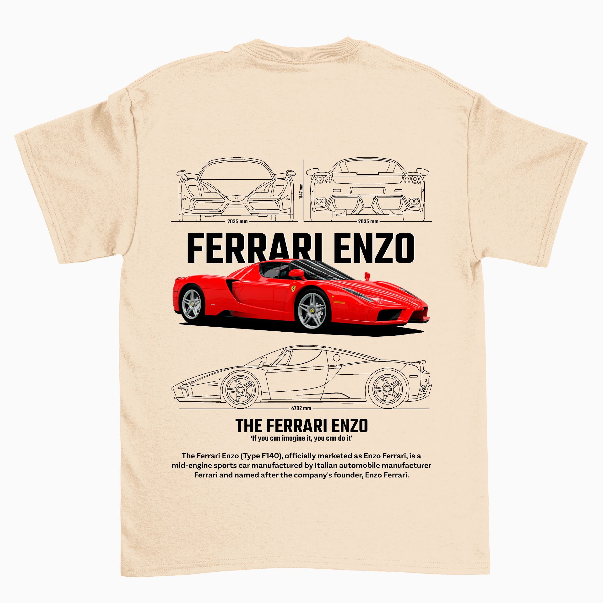 Camiseta Básica Unissex Ferrari Enzo W PEROLA OFF WHITE