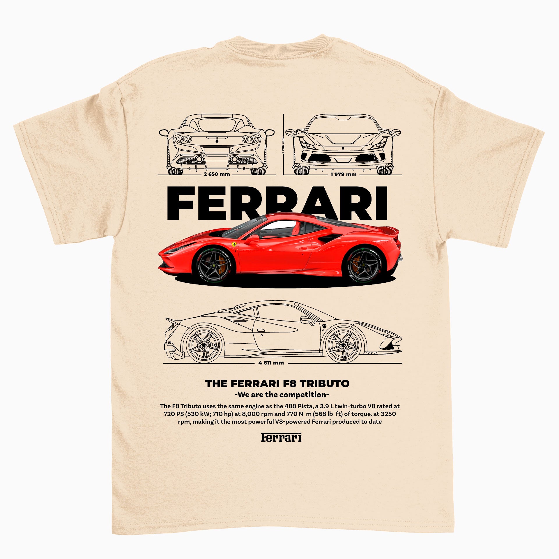 Camiseta Básica Unissex Ferrari F8 Tributo - WHITE PEROLA WHITE