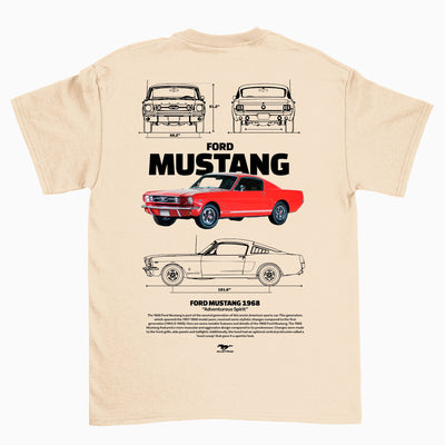 Camiseta Básica Unissex Ford Mustang 1966 W PEROLA 